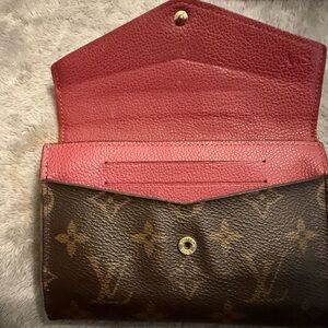 Louis Vuitton Monogram Wallet with Red Interior